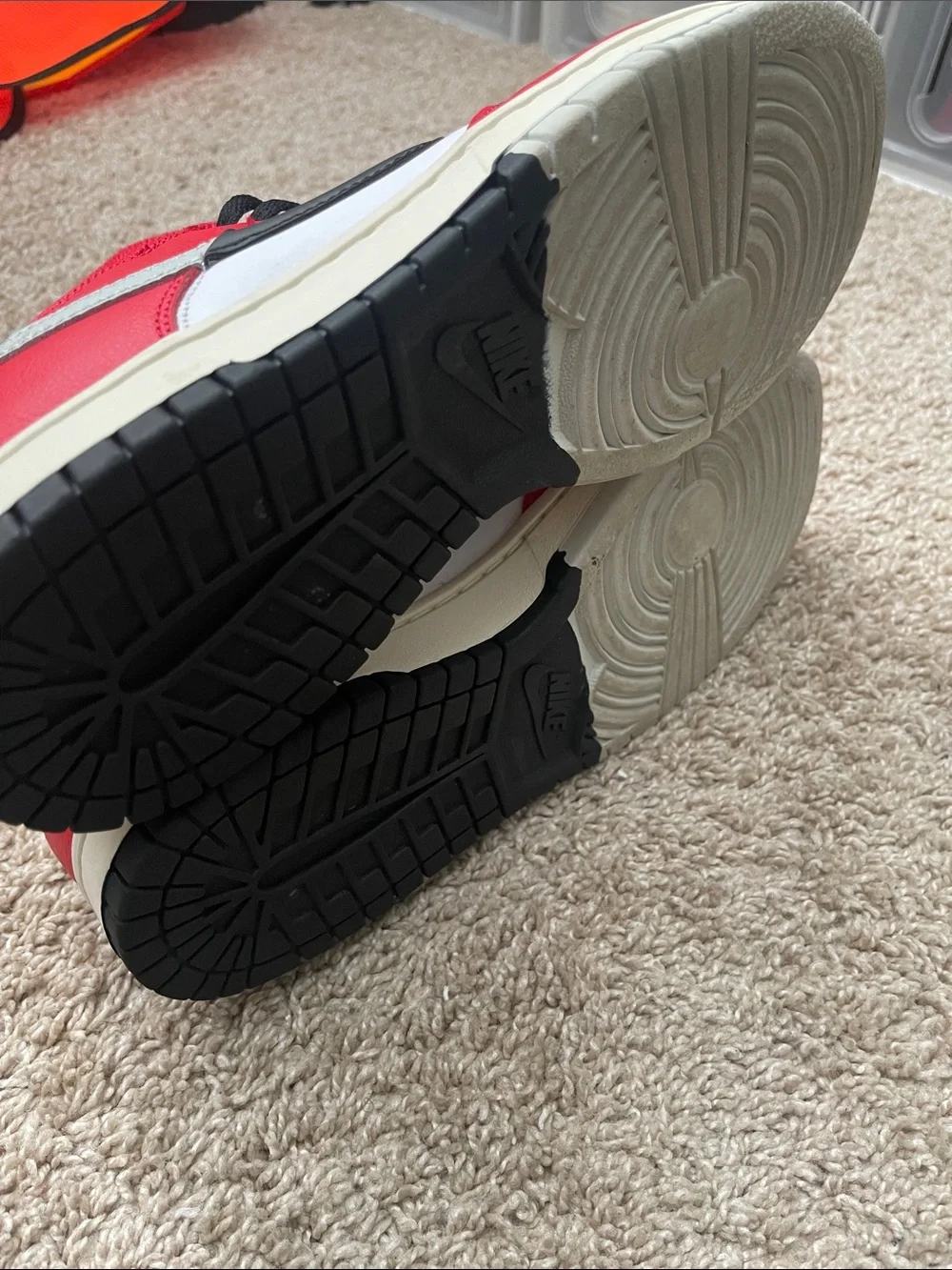 Nike Low-Top Sneakers in Red White and Black